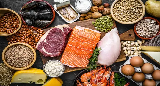 Image of various nutrutional food ingredients which are also know as macronutrients